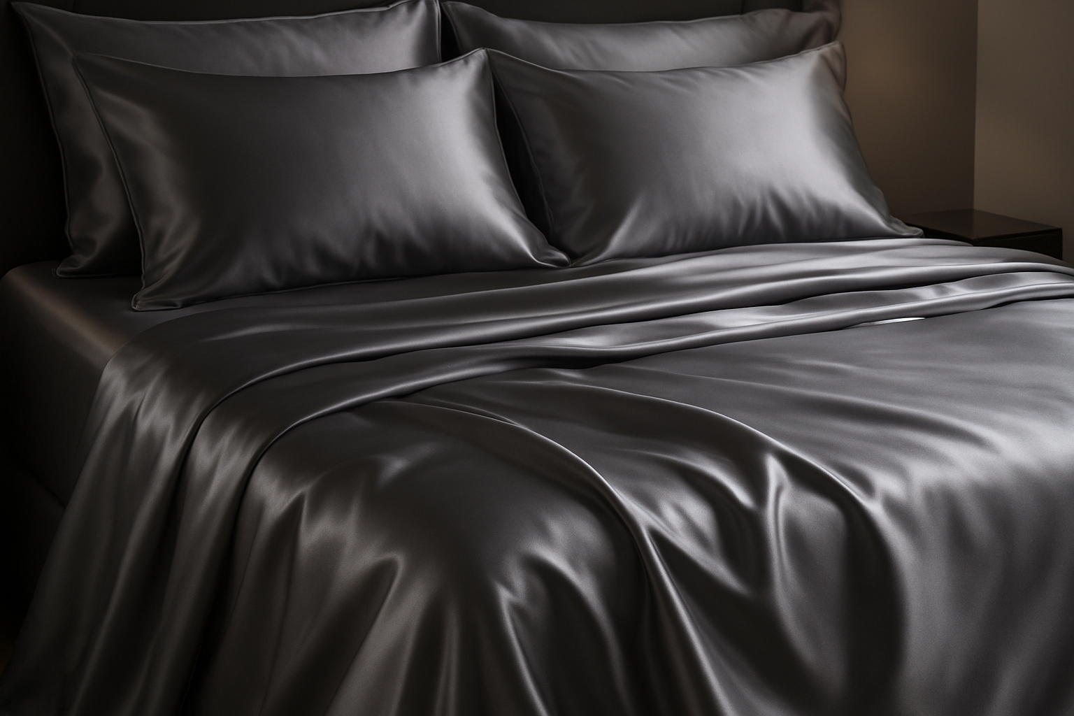 Grey silk sheets